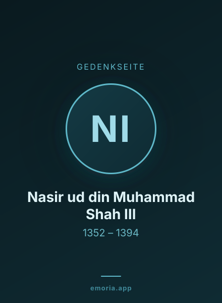 Gedenkportrait von Nasir ud din Muhammad Shah III