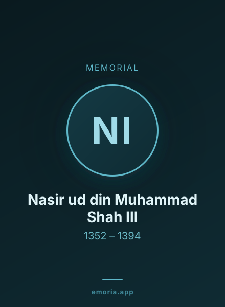 Memorial portrait of Nasir ud din Muhammad Shah III