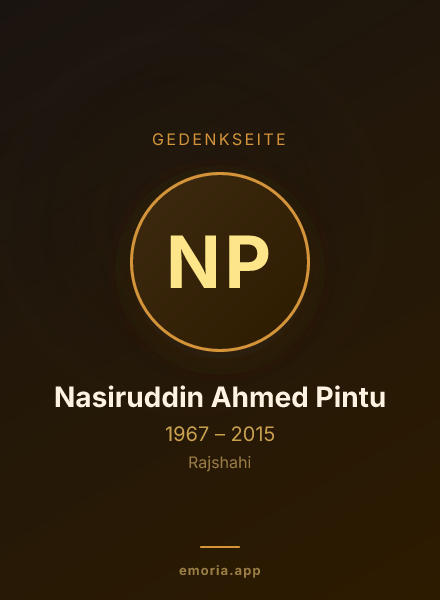 Gedenkportrait von Nasiruddin Ahmed Pintu