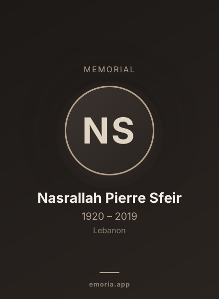 Memorial portrait of Nasrallah Pierre Sfeir
