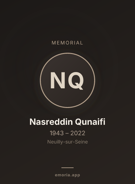 Memorial portrait of Nasreddin Qunaifi