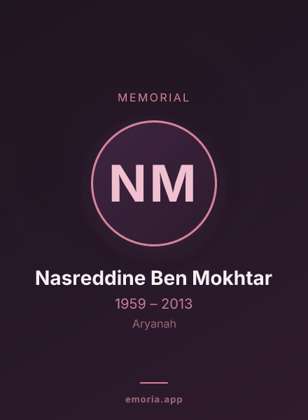 Memorial portrait of Nasreddine Ben Mokhtar