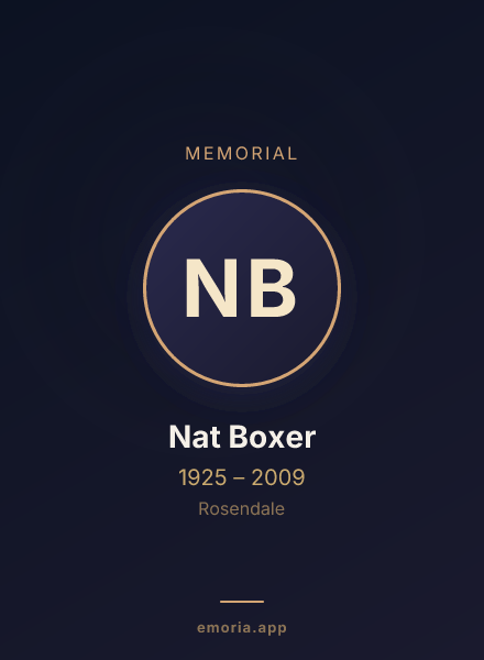 Memorial portrait of Nat Boxer