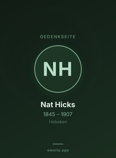 Gedenkportrait von Nat Hicks