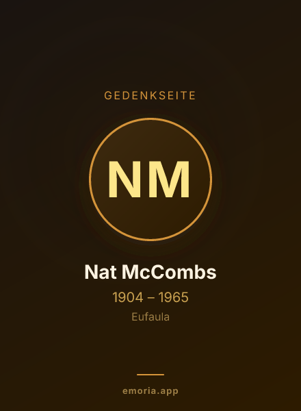 Gedenkportrait von Nat McCombs