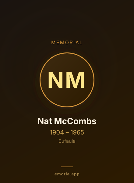 Memorial portrait of Nat McCombs