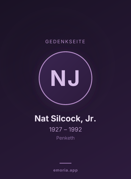Gedenkportrait von Nat Silcock, Jr.
