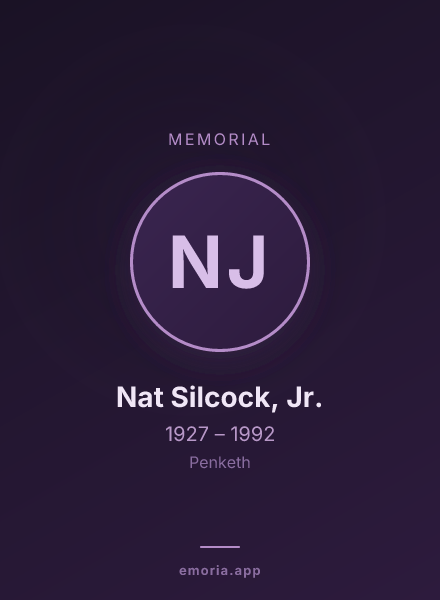 Memorial portrait of Nat Silcock, Jr.