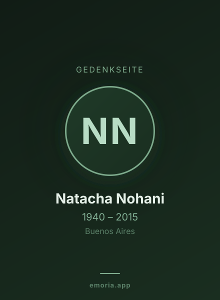 Gedenkportrait von Natacha Nohani
