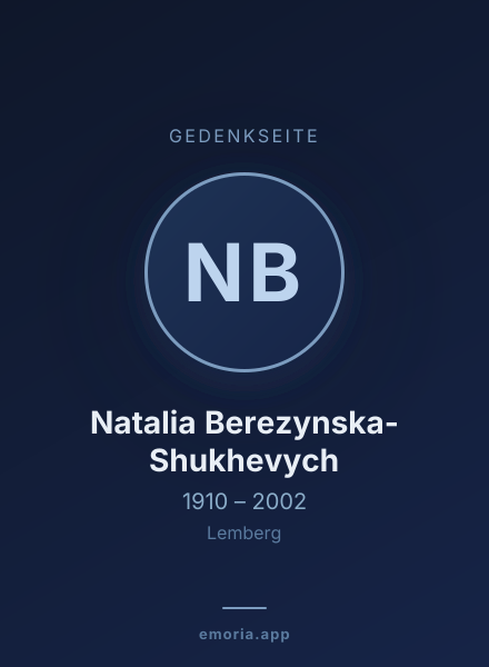 Gedenkportrait von Natalia Berezynska-Shukhevych