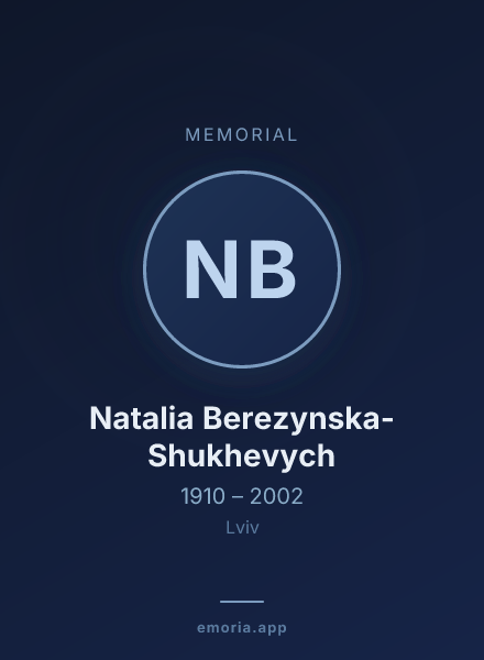 Memorial portrait of Natalia Berezynska-Shukhevych