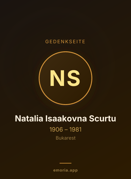 Gedenkportrait von Natalia Isaakovna Scurtu