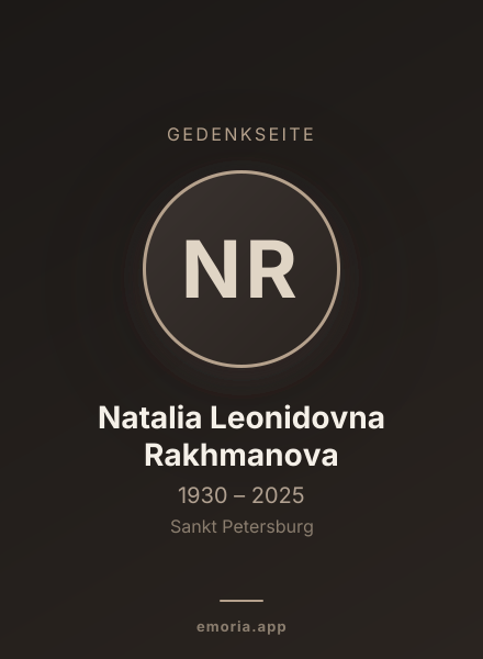 Gedenkportrait von Natalia Leonidovna Rakhmanova