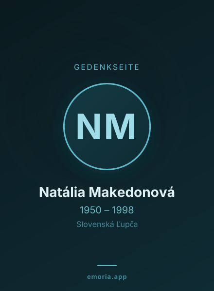 Gedenkportrait von Natália Makedonová