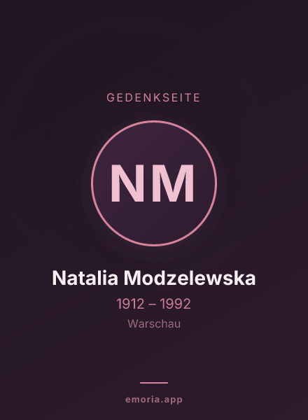Gedenkportrait von Natalia Modzelewska