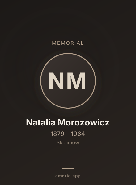 Memorial portrait of Natalia Morozowicz