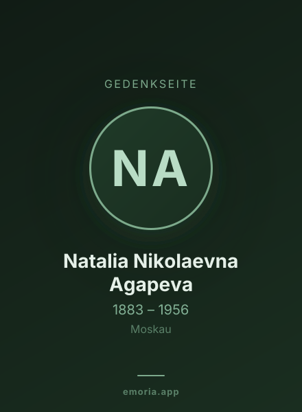 Gedenkportrait von Natalia Nikolaevna Agapeva