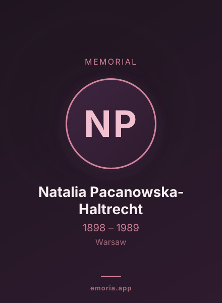 Memorial portrait of Natalia Pacanowska-Haltrecht