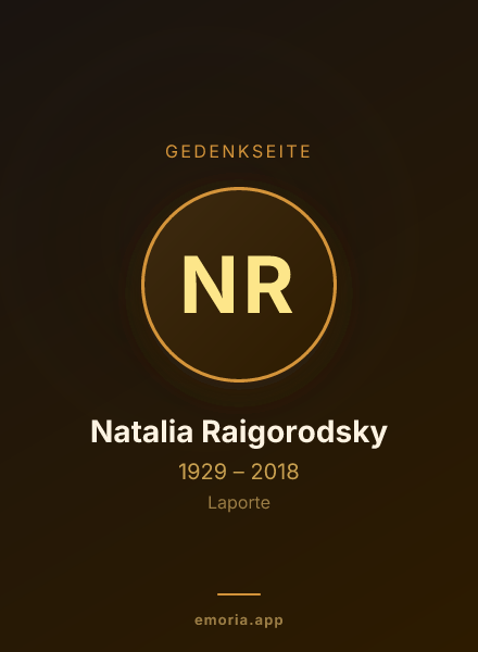 Gedenkportrait von Natalia Raigorodsky