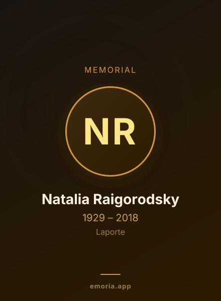 Memorial portrait of Natalia Raigorodsky