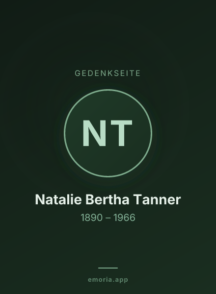 Gedenkportrait von Natalie Bertha Tanner