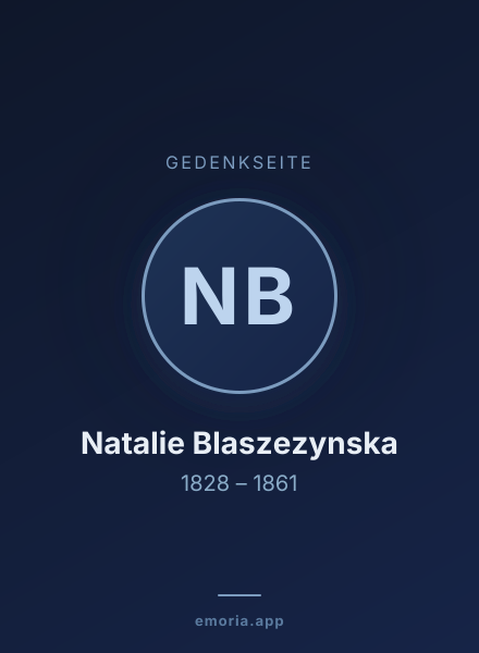 Gedenkportrait von Natalie Blaszezynska