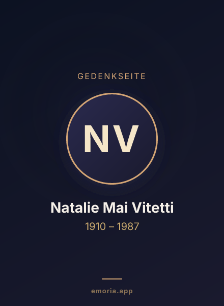 Gedenkportrait von Natalie Mai Vitetti