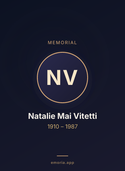 Memorial portrait of Natalie Mai Vitetti