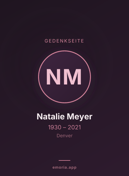 Gedenkportrait von Natalie Meyer