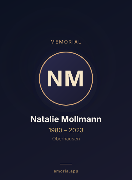 Memorial portrait of Natalie Mollmann