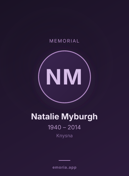Memorial portrait of Natalie Myburgh