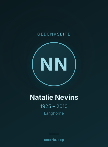 Gedenkportrait von Natalie Nevins