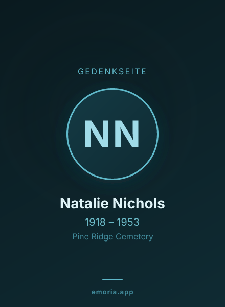 Gedenkportrait von Natalie Nichols