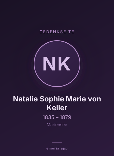 Gedenkportrait von Natalie Sophie Marie von Keller