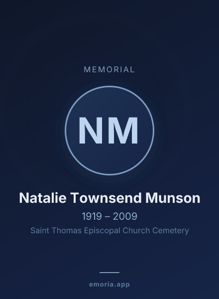 Memorial portrait of Natalie Townsend Munson