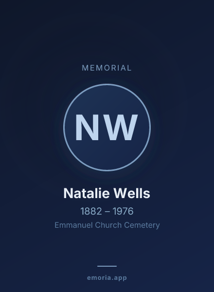 Memorial portrait of Natalie Wells