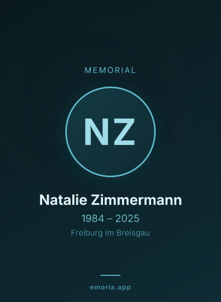 Memorial portrait of Natalie Zimmermann