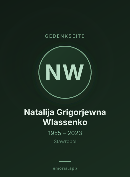 Gedenkportrait von Natalija Grigorjewna Wlassenko