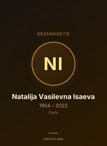 Gedenkportrait von Natalija Vasilevna Isaeva