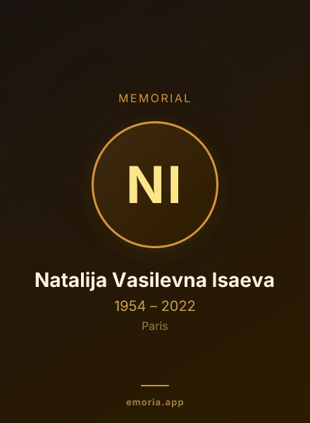 Memorial portrait of Natalija Vasilevna Isaeva