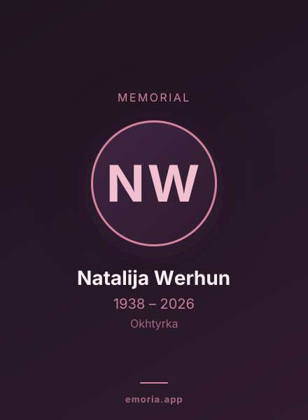 Memorial portrait of Natalija Werhun