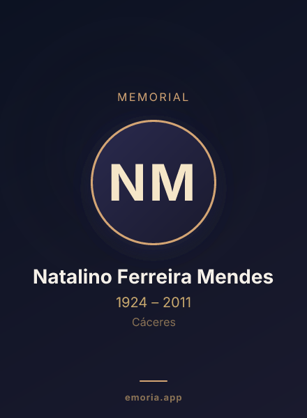Memorial portrait of Natalino Ferreira Mendes