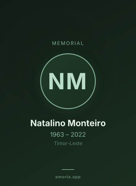Memorial portrait of Natalino Monteiro