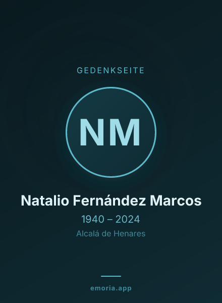 Gedenkportrait von Natalio Fernández Marcos