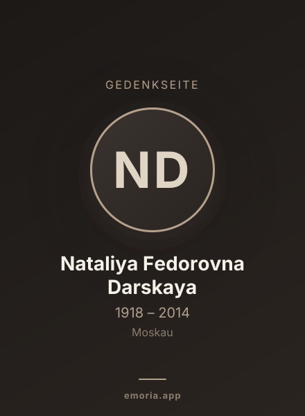 Gedenkportrait von Nataliya Fedorovna Darskaya