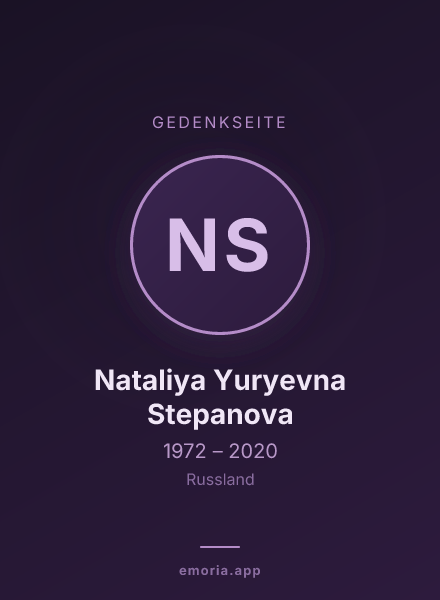 Gedenkportrait von Nataliya Yuryevna Stepanova