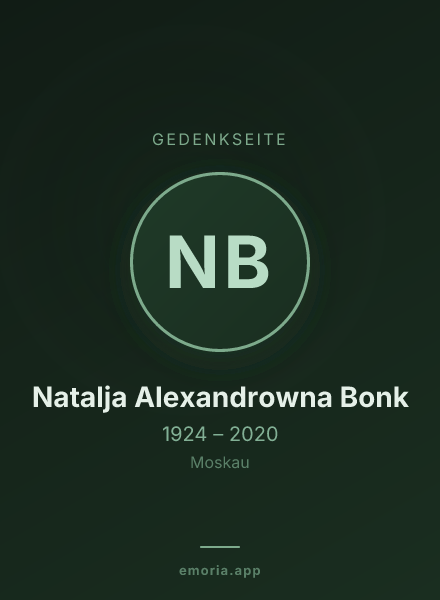 Gedenkportrait von Natalja Alexandrowna Bonk