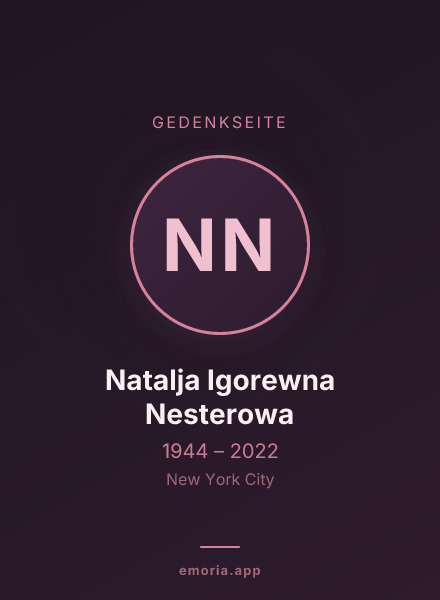 Gedenkportrait von Natalja Igorewna Nesterowa