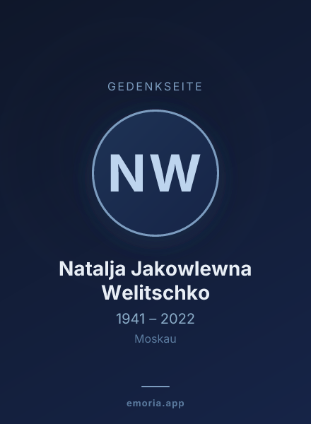 Gedenkportrait von Natalja Jakowlewna Welitschko