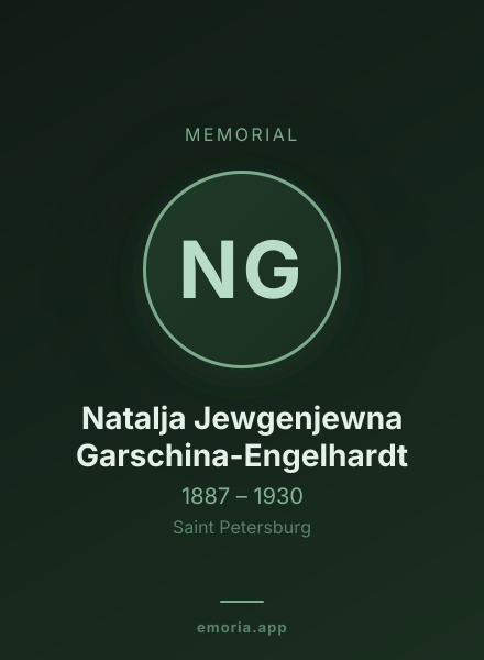 Memorial portrait of Natalja Jewgenjewna Garschina-Engelhardt